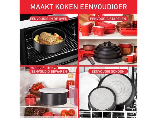 Tefal Ingenio L76391, Lajittelu, Alumiini, Titaani, Lajittelu, Lämpöpistoke, Aftagelig