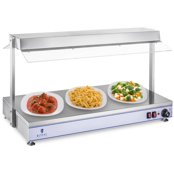 Royal Catering Värmeplatta med 4 halogenlampor - 2000 W - rostfritt stål