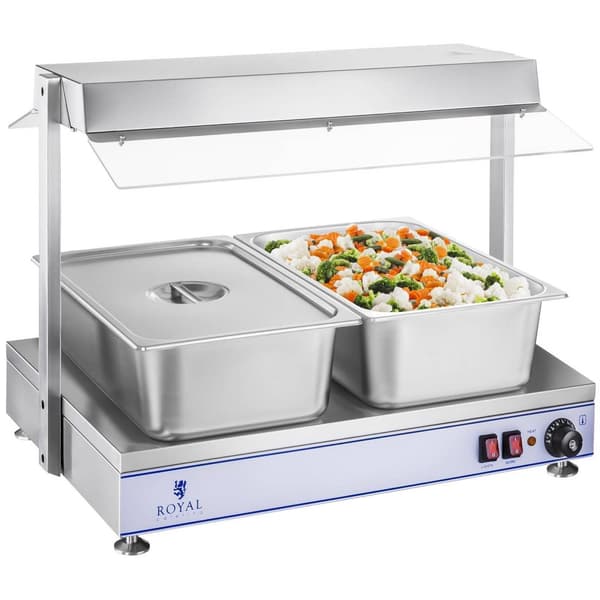 Royal Catering Värmeplatta med 2 halogenlampor - 1100 W