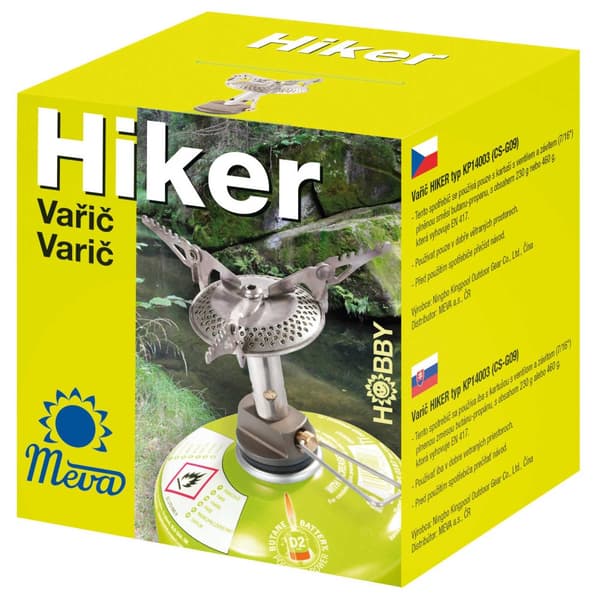 Kevyin turisti-uuni kaasupatruunoihin (venttiili tai kierre) HIKER 70grammaa 2,4 kW