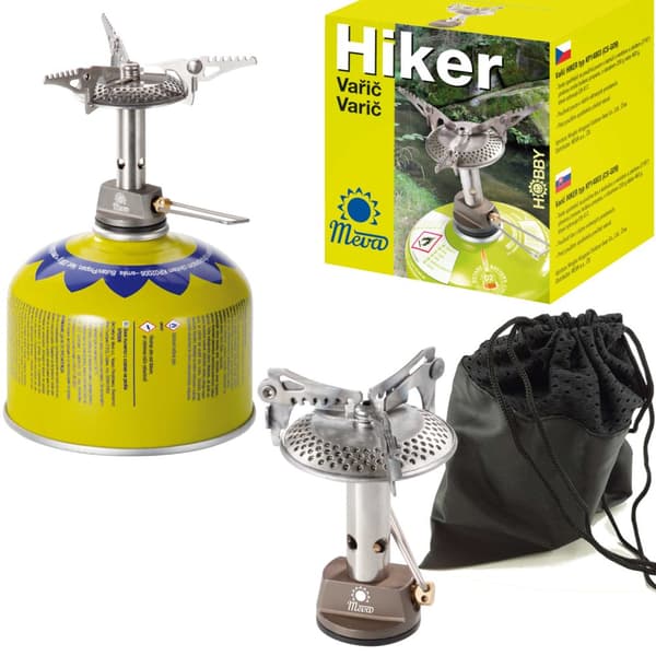 Kevyin turisti-uuni kaasupatruunoihin (venttiili tai kierre) HIKER 70grammaa 2,4 kW