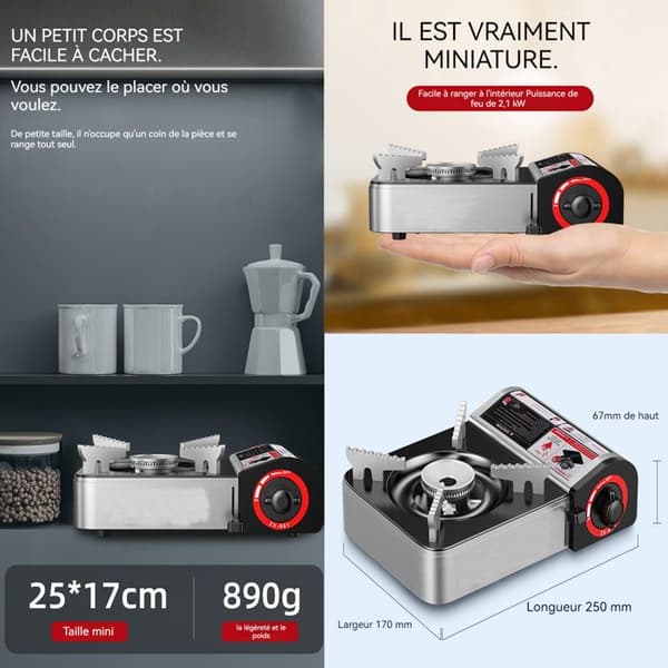 INN® gasspis 25x17x6,7cm mini gasspis camping gasspis hem utomhus gas camping gasiniere camping portabilitet