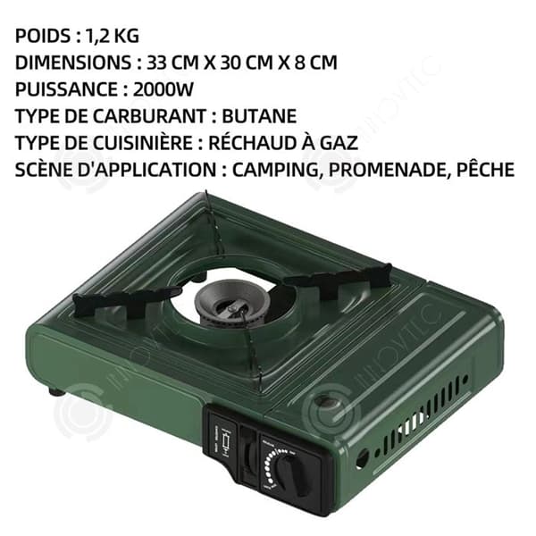 INN 2000W portabel gasspis för camping för campingturer fiske kompakt campingspis varierade matlagningsmöjligheter