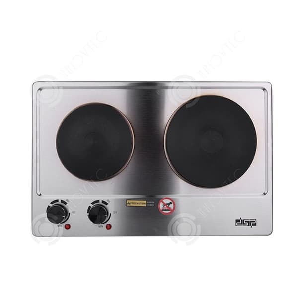 INN Gasspis dubbelbrännare elspis 1000+1500 W Multifunktionell elspis 240 V 315x500 mm silvergrå