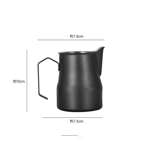 INF 304 Rustfritt Stål Kaffe Melk Skummekanne 350ml Sort