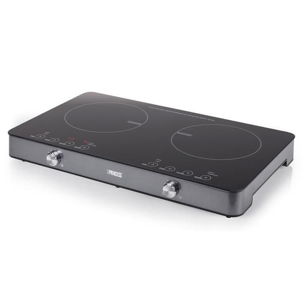Princess Induktionsplatta Digital dubbel Svart, Silver