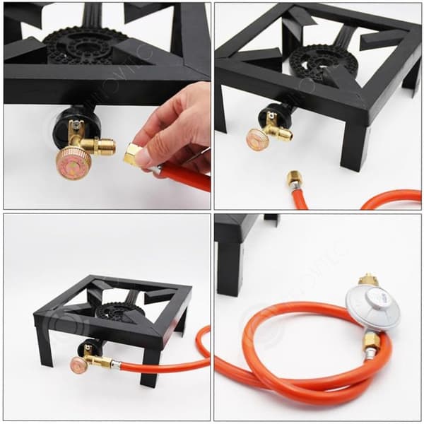 INN Gaz 8000 w 24,5 x 24,5 x 11 cm justerbar gasolkgrill i gjutjärn passar för kraftfulla gasolkök med gasolkgrillstöd.