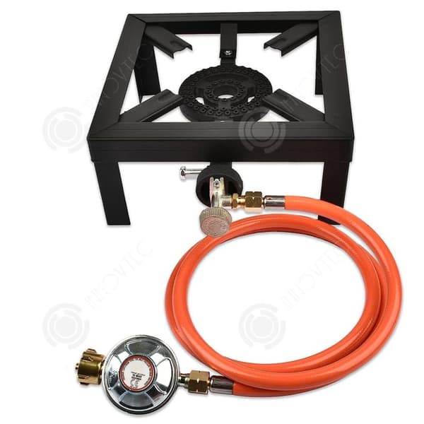 INN Gaz 8000 w 24,5 x 24,5 x 11 cm justerbar gasolkgrill i gjutjärn passar för kraftfulla gasolkök med gasolkgrillstöd.