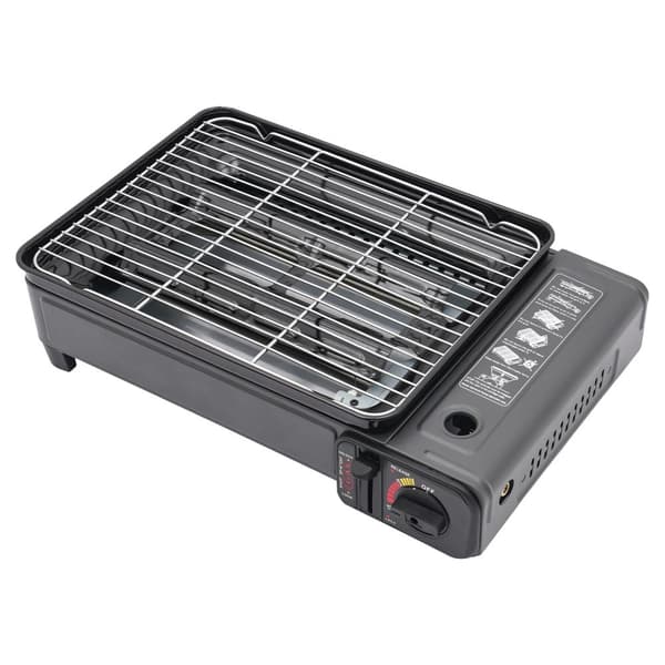 Bærbar Butan Gasgrill, Fritstående, Inkluderer Grilltilbehør, Letvægts,sort