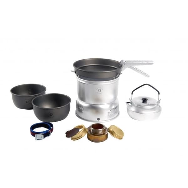 Brännarset Trangia 27-8 Ultralight - Hårt anodiserad grå aluminium - 2 grytor, 1 stekpanna, 1 vattenkokare