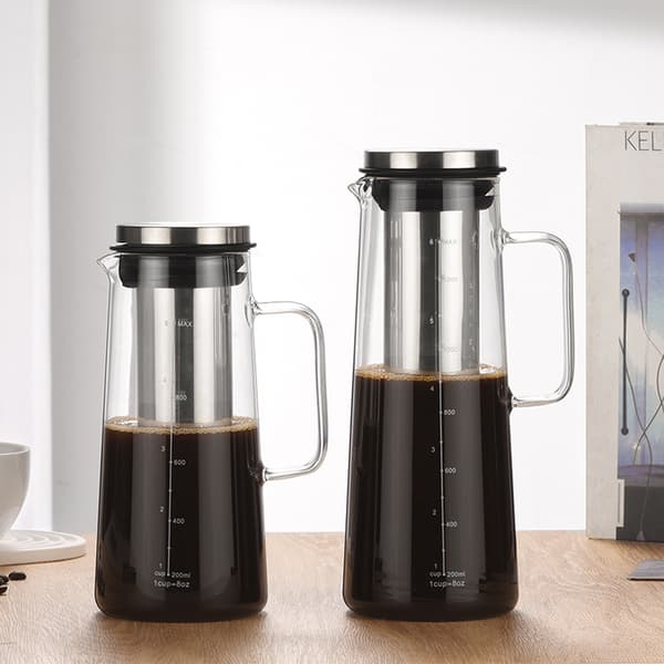 INF 1000ML Glas Cold Brew Kaffemaskine med Håndtag