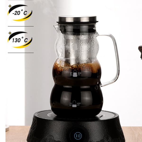 INF 1000ML Glas Cold Brew Kaffemaskine med Håndtag