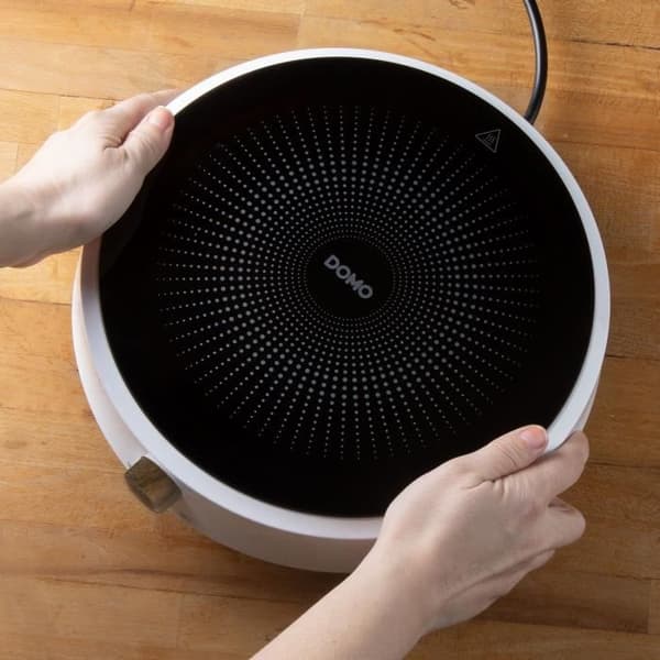 Induktionsplatta - DOMO - DO30112IP - 2000 W - 1 kokzon - Rund vit design