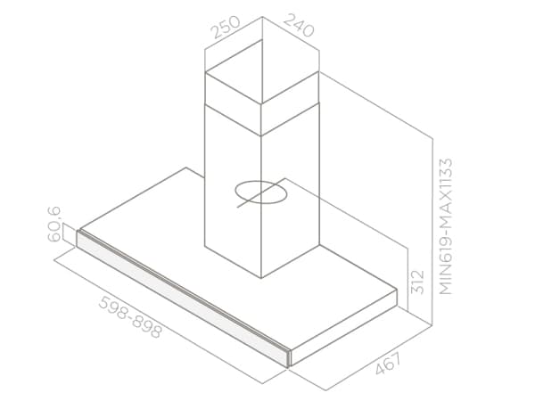 Elica PRF0104630, 581 m³/h, Led, B, E, B, 69 dB