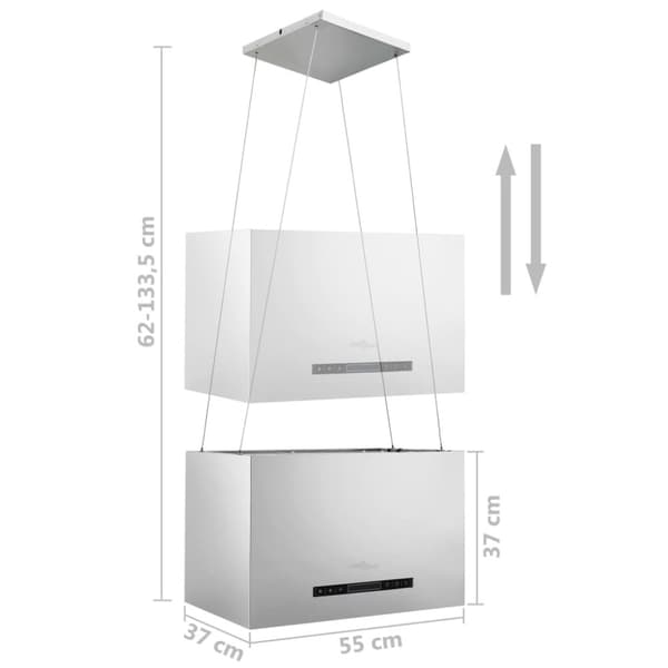 vidaXL Ripustettava liesituuletin LCD 55 cm ruostumaton teräs