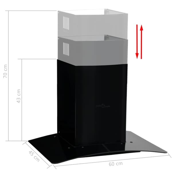 vidaXL vægmonteret emhætte rustfrit stål 756 m³/t. 60 cm sort