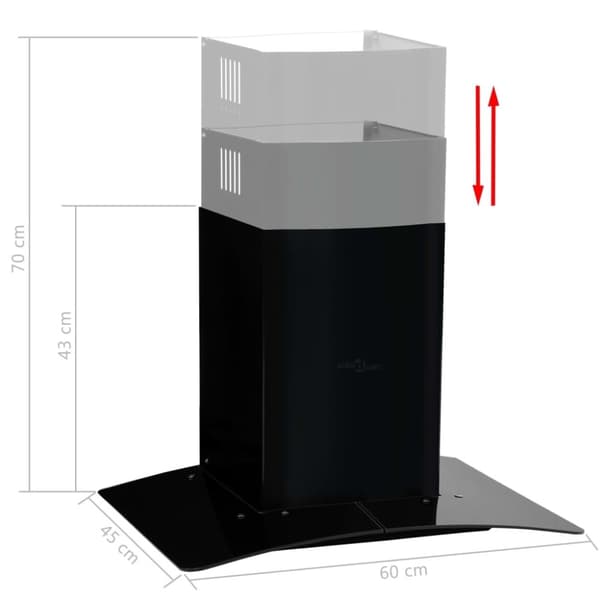 vidaXL vægmonteret emhætte rustfrit stål 756 m³/t. 60 cm sort