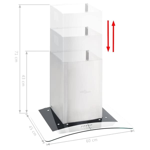 vidaXL Veggmontert kjøkkenvifte 60 cm rustfritt stål 756 m³/t LED