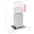 Miniatyrbillede 3 af 10: vidaXL ø-emhætte 90 cm rustfrit stål 756 m³/t LED