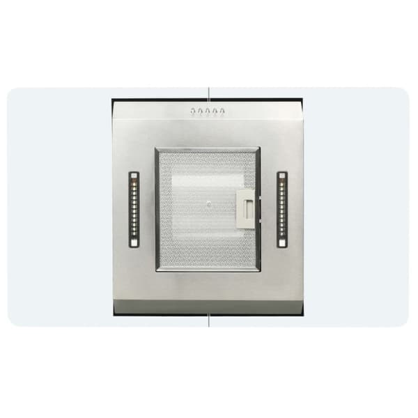vidaXL Köksfläkt för köksö 90 cm rostfritt stål 756 m³/tim LED