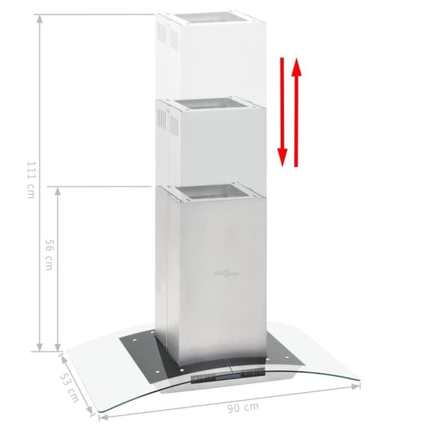 vidaXL ø-emhætte 90 cm LCD-display touchsensor 756 m³/t. LED