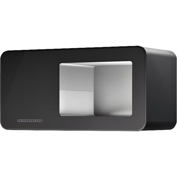 EICO f 102 led n, poleret rustfrit stål/sort glas emfang væg incl. Kulfilter
