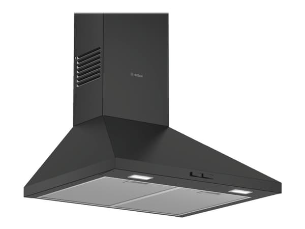 Bosch Serie | 2 DWP64BC60 - Panser - røykkanal - bredde: 60 cm - dybde: 50 cm - ekstraksjon og resirkulasjon (-) - svart