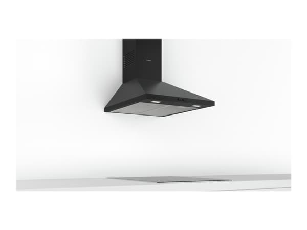 Bosch Serie | 2 DWP64BC60 - Panser - røykkanal - bredde: 60 cm - dybde: 50 cm - ekstraksjon og resirkulasjon (-) - svart