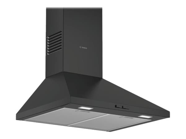 Bosch Serie | 2 DWP64BC60 - Panser - røykkanal - bredde: 60 cm - dybde: 50 cm - ekstraksjon og resirkulasjon (-) - svart Sort