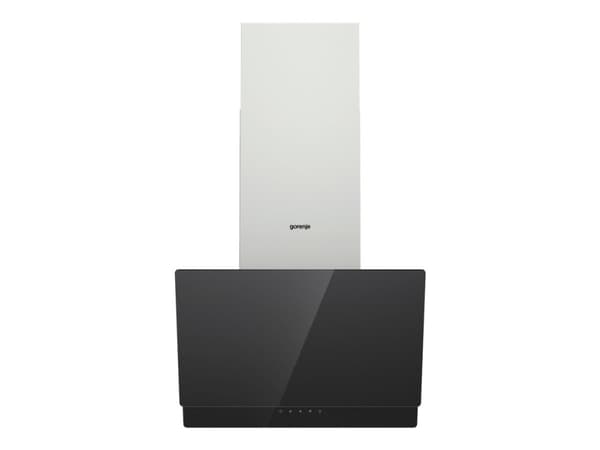 Gorenje Essential WHI649EXBG - Kåpa - vinklad skorsten - bredd: 60 cm - djup: 33.5 cm - utsug och återcirkulering (-) - med inbyggd motor - rostfritt Silver, Rostfritt stål