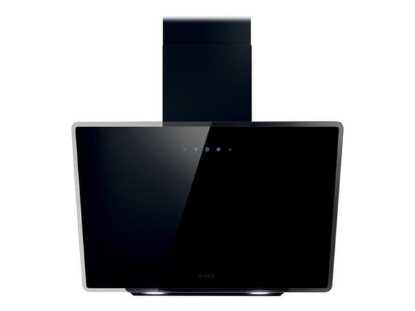 Elica SHIRE BL/A/90 - Kåpa - vinklad skorsten - bredd: 89.8 cm - djup: 32.5 cm - utsug och återcirkulering (-) - svart glas