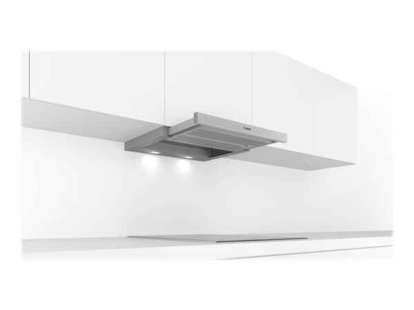 Bosch Serie | 4 DFR067A52 - Kåpa - teleskopisk - Fördjupning - bredd: 52.4 cm - djup: 29 cm - utsug och återcirkulering (-) - med inbyggd motor - sil