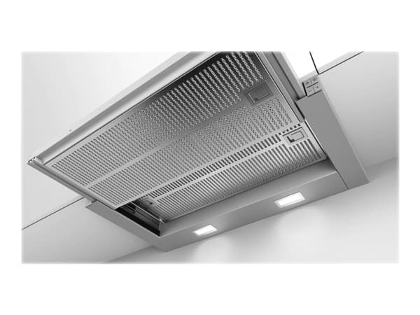 Bosch Serie | 4 DFR067A52 - Kåpa - teleskopisk - Fördjupning - bredd: 52.4 cm - djup: 29 cm - utsug och återcirkulering (-) - med inbyggd motor - sil