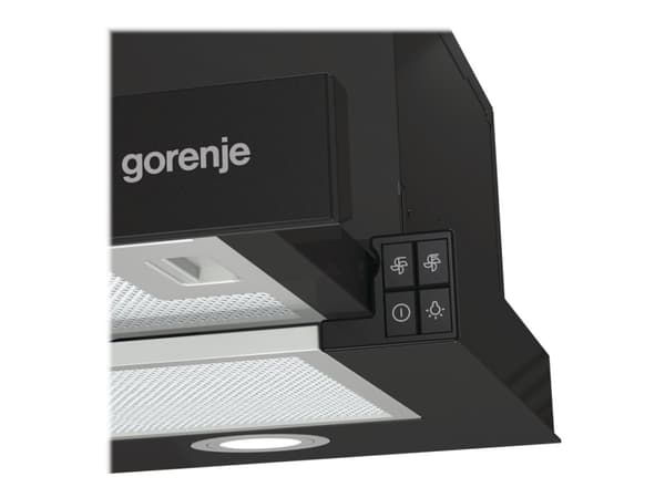 Gorenje Essential TH62E4BG - Panser - teleskopisk - bredde: 60 cm - dybde: 30.6 cm - ekstraksjon og resirkulasjon (-) - svart