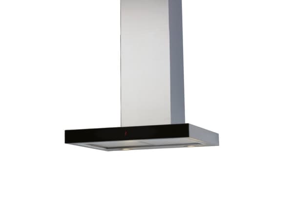 EICO Lucca P 60 ECO - Panser - skorsteinsflat - bredde: 60 cm - dybde: 50.5 cm - uttrekking og resirkulering - med intern motor - rustfritt stål og s Svart, Rostfritt stål