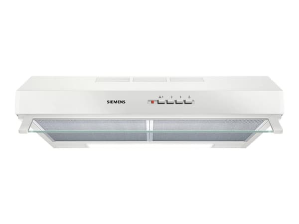 Siemens iQ100 LU63LCC20 - Kåpa - standard - bredd: 60 cm - djup: 48.2 cm - utsug och cirkulation - med inbyggd motor - vit