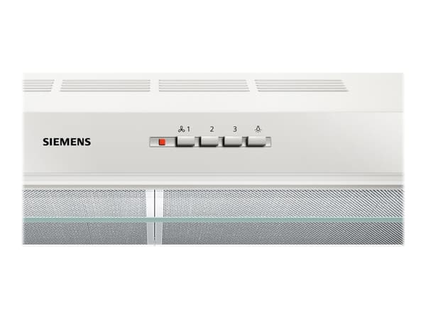 Siemens iQ100 LU63LCC20 - Kåpa - standard - bredd: 60 cm - djup: 48.2 cm - utsug och cirkulation - med inbyggd motor - vit