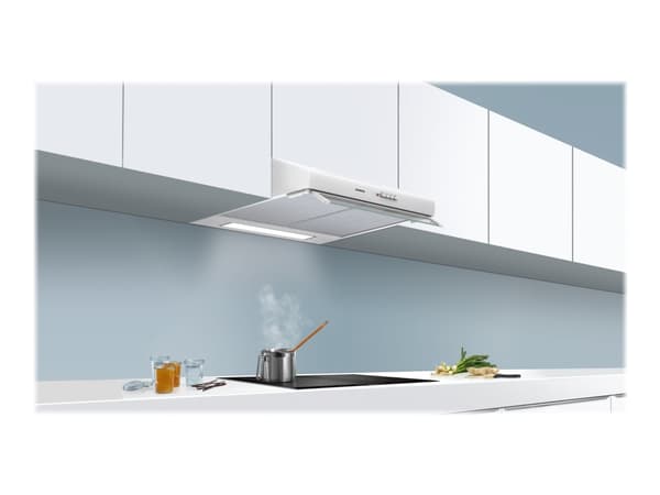 Siemens iQ100 LU63LCC20 - Kåpa - standard - bredd: 60 cm - djup: 48.2 cm - utsug och cirkulation - med inbyggd motor - vit