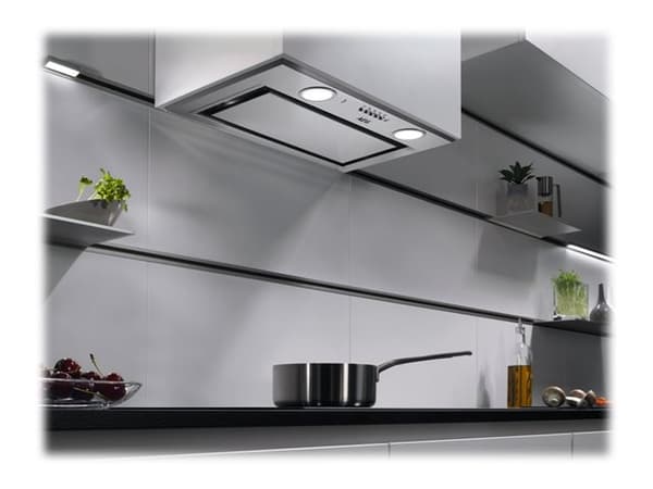 AEG DGE5661HM - Kåpa - huv - Fördjupning - bredd: 49.3 cm - djup: 27.3 cm - utsug och återcirkulering (-) - rostfritt stål