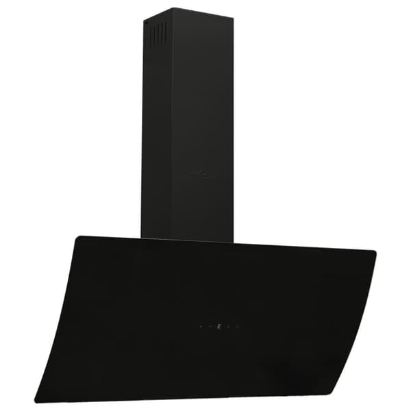 vidaXL Köksfläkt 90 cm stål och härdat glas svart