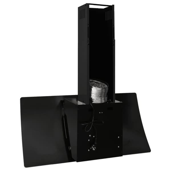 vidaXL væghængt emhætte 90 cm stål og hærdet glas sort