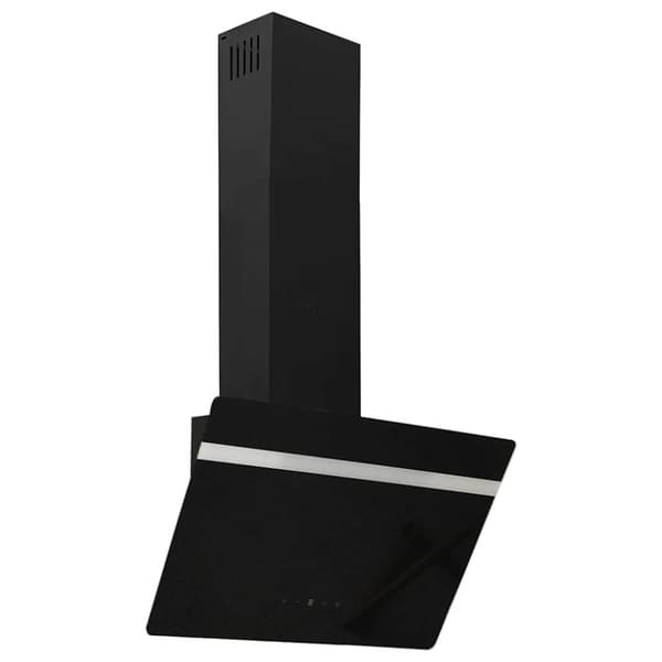 vidaXL væghængt emhætte 60 cm stål og hærdet glas sort