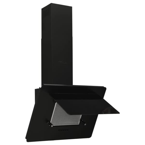 vidaXL væghængt emhætte 60 cm rustfrit stål og hærdet glas sort