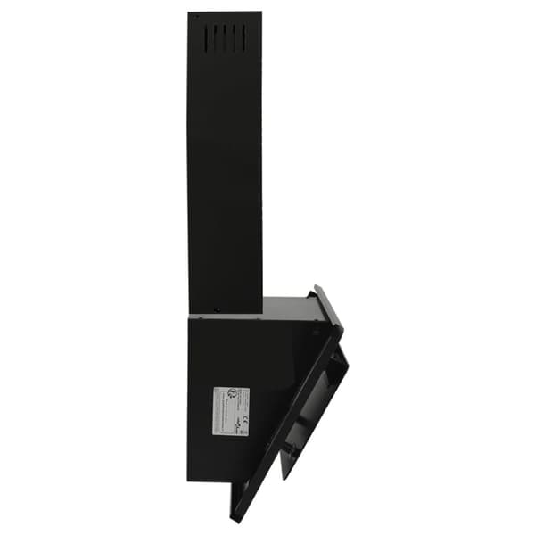 vidaXL væghængt emhætte 60 cm rustfrit stål og hærdet glas sort