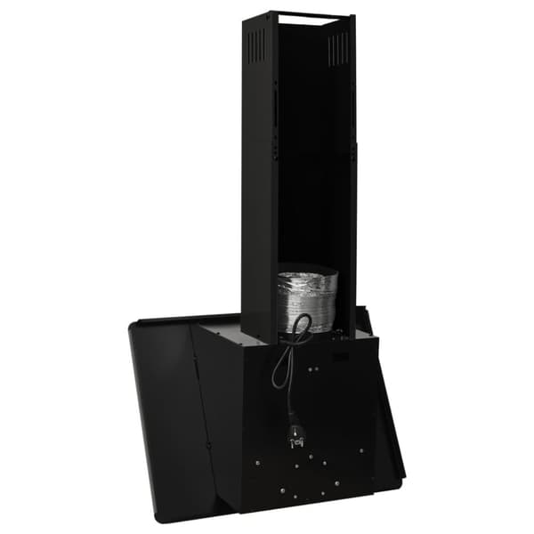 vidaXL væghængt emhætte 60 cm rustfrit stål og hærdet glas sort