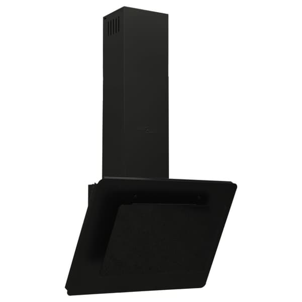 vidaXL væghængt emhætte 60 cm rustfrit stål og hærdet glas sort