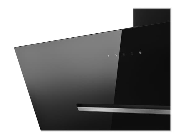 Elica Shy-S BL/A/90 - Kåpa - vinklad skorsten - bredd: 89.8 cm - djup: 32.6 cm - utsug och återcirkulering (-) - svart glas