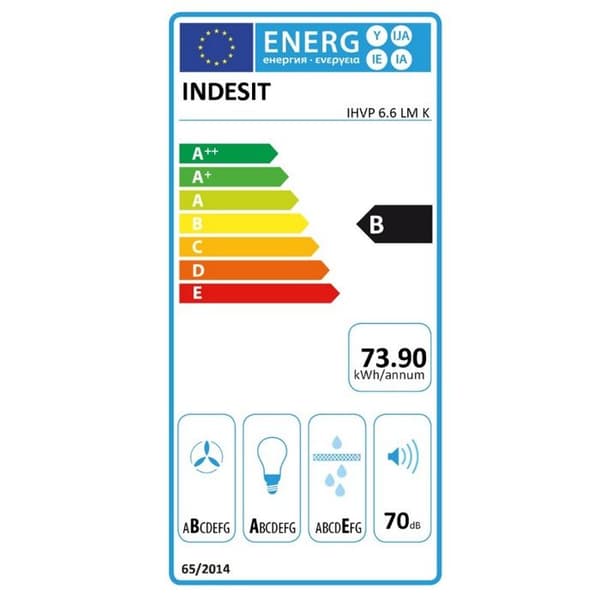 Indesit IHVP6.6LMK dekorativ väggmonterad huva
