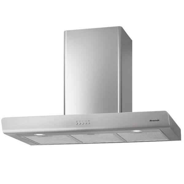 Brandt - dekorativ vägghuva 90cm 606m3/h rostfritt stål - bhb6902x Rostfritt stål