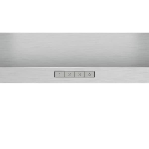 BOSCH DWP64BC50 väggmonterad huva - Bredd 60 cm - Rostfritt stål - Evakuering / Återvinning - 360 m3 luft / h - 66 dB max - C - 3 hastigheter